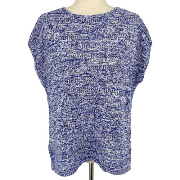 GAP Knit Sweater Top Boxy Fit Heather Blue Size XS Oversized Lightweight Casual - Picture 1 of 5